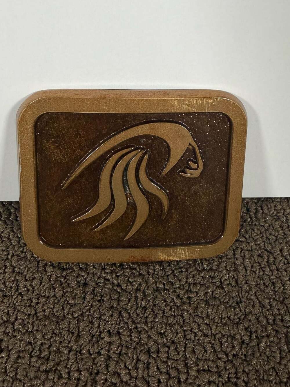 Vintage Unique Design Gold Tone Belt Buckle
